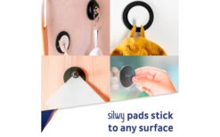Silwy® Clever Magnethaken Inkl. Metall-Nano-Gel-Pad 5 Cm 2 Tlg. Schwarz -Camping im Freien 337217 2581250