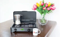 CF Parker 2-flammiger Gaskocher Mit Zündsicherung Anthrazit -Camping im Freien 397968 2906103