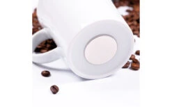 Silwy® Porzellan Magnet Henkel Tassen Inkl. Metall-Nano-Gel-Pads 2 Stück Schwarze Untersetzer