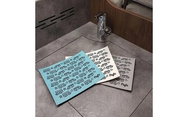 Pufz Schwedisches Geschirrtuch Wohnwagen Muster Lila 6 Pufz Schwedisches Geschirrtuch Wohnwagen Muster Lila – Bild 6