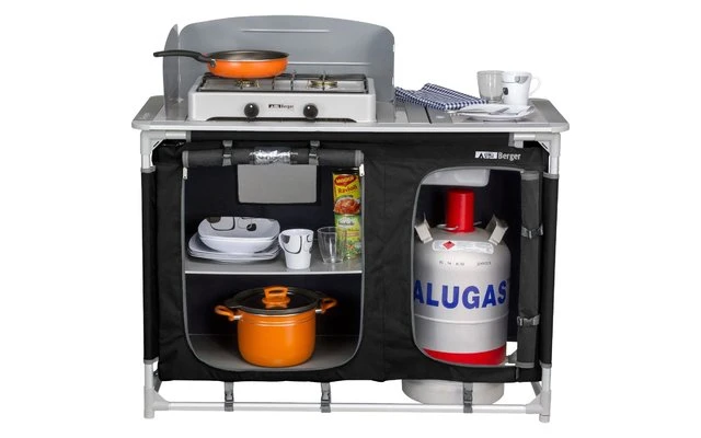 Berger Campingküche Mit Spüle Schwarz 2 Berger Campingküche Mit Spüle Schwarz – Bild 2