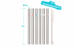 Chinchilla Glastrinkhalme Rund 23 X 9 Cm -Camping im Freien 633339 4436095