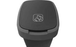 Rotho Twist Abfalleimer Mit Schwing- Und Klappdeckel 25 Liter Dunkelsilber -Camping im Freien 688983 4830074 2