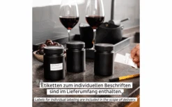 Silwy® Feinkost-Magnetgläser ALL BLACK (192 Ml) 3er-Set Inkl. Metallleiste -Camping im Freien 693332 4711811