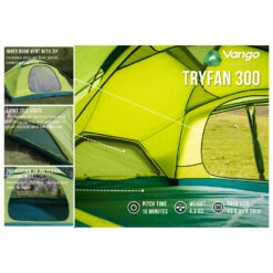 Vango Tryfan 300 - 3-Personen Zelt -Camping im Freien vango tryfan 300 3 personen zelt detail 3
