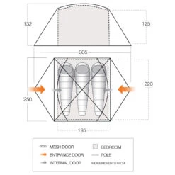 Vango Tryfan 300 - 3-Personen Zelt -Camping im Freien vango tryfan 300 3 personen zelt detail 7